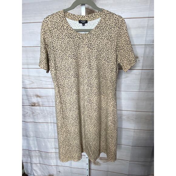 NWT Premise Dresses Women's Size Large Black Tan Animal Print Midi Dress - Picture 1 of 6